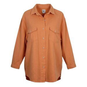Princess Polly Neve Shacket Shirt Size 2 Pastel Orange Oversized Relax Button Up